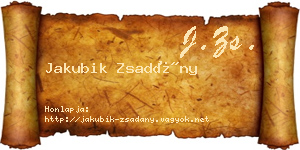 Jakubik Zsadány névjegykártya